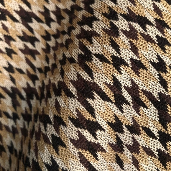 Newport News  XL 12 -16 Brown houndstooth sweater jacket three-quarter length - Picture 6 of 8